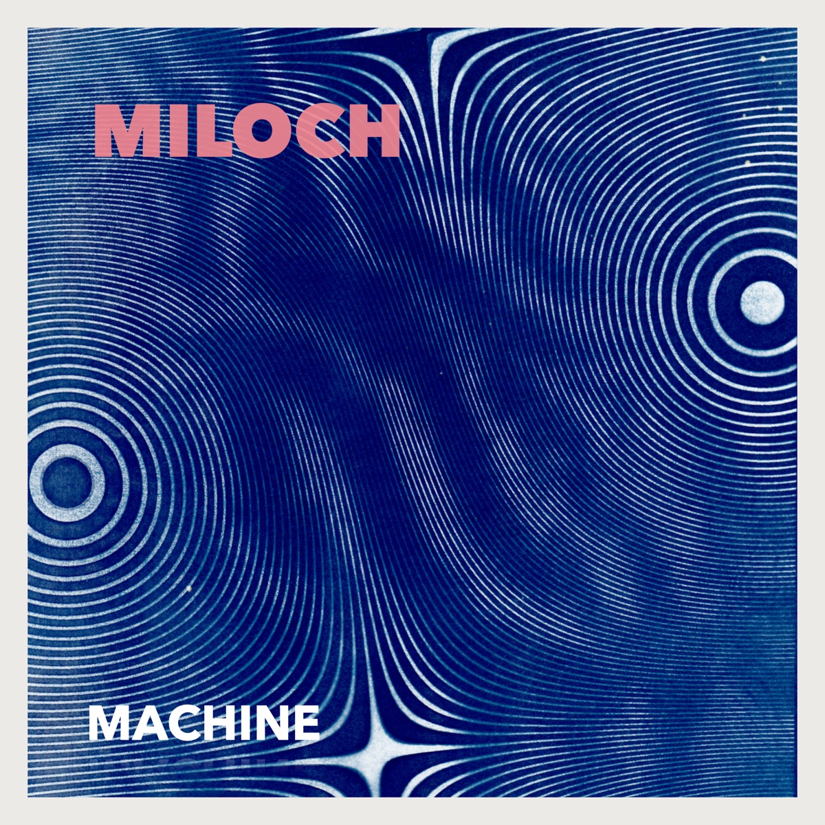 Pochette de MILOCH — MACHINE : lignes blanches ondulantes sur fond bleu cyan